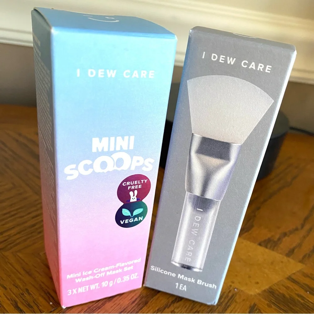 I Do Care 3 pc Mini Scoops Skincare Set -and the silicone applicator brush NIP - Picture 3 of 14